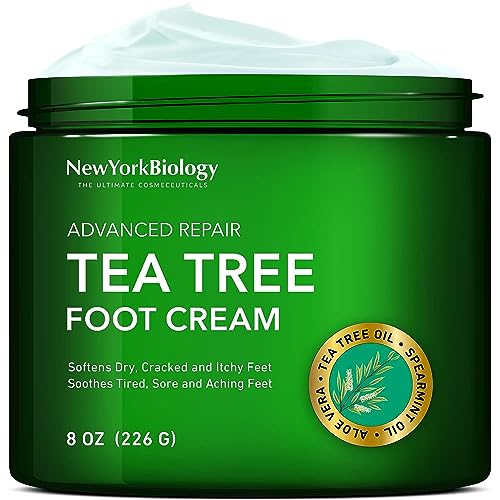 New York Biology Tea Tree Oil Foot Cream for Dry Cracked Feet, Athletes Foot, Nail Fungus, Jock Itch, Ringworm, Cracked Heels and Itchy Skin – Foot Cream – 8 oz New York Biology Tea Tree Oil Foot Cream for Dry Cracked Feet, Athletes Foot, Nail Fungus, Jock Itch, Ringworm, Cracked Heels and Itchy Skin – Foot Cream – 8 oz