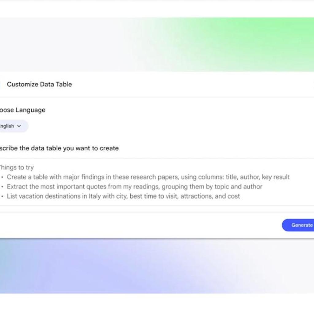 Google’s NotebookLM introduces Data Tables feature Google’s NotebookLM introduces Data Tables feature