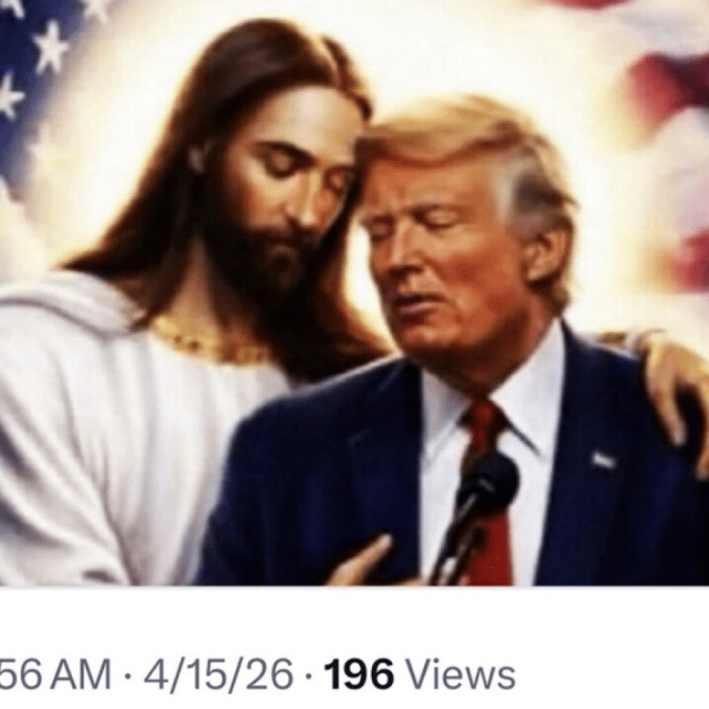 Trump releases AI photo with Jesus, days after he was convicted of “blasphemy.” Trump releases AI photo with Jesus, days after he was convicted of “blasphemy.”