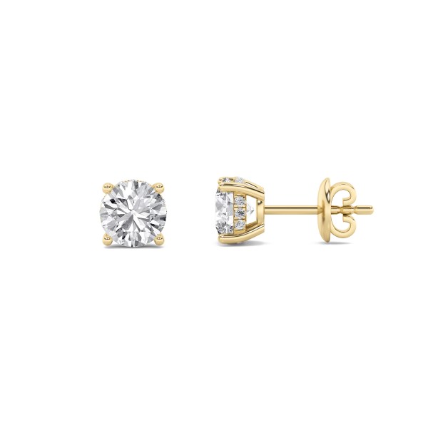 2CTW 14K Hidden Halo Round Stud Lab Grown Diamond Earrings | Vow + Vine 2CTW 14K Hidden Halo Round Stud Lab Grown Diamond Earrings | Vow + Vine