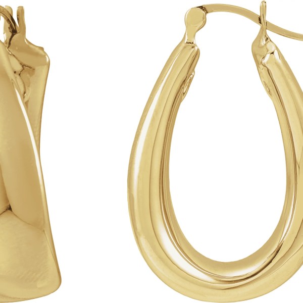 Electroform Puffed U-Hoop Earrings – 14K Yellow Gold | Vow + Vine Electroform Puffed U-Hoop Earrings – 14K Yellow Gold | Vow + Vine