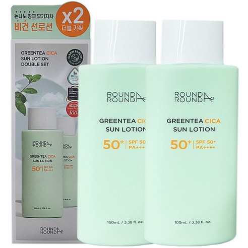 라운드어라운드 그린티 시카 선로션 1+1, 50ml, 2개