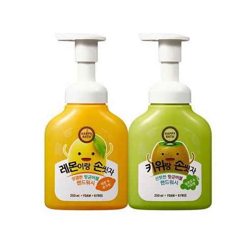 해피바스 키위랑 손씻자 버블핸드워시, 250ml, 1개