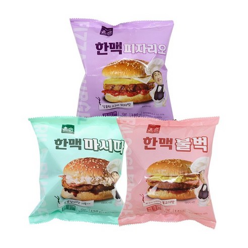 [한맥] 이경규의 수제 햄버거 3종 5개입/10개입, 180g, 5개