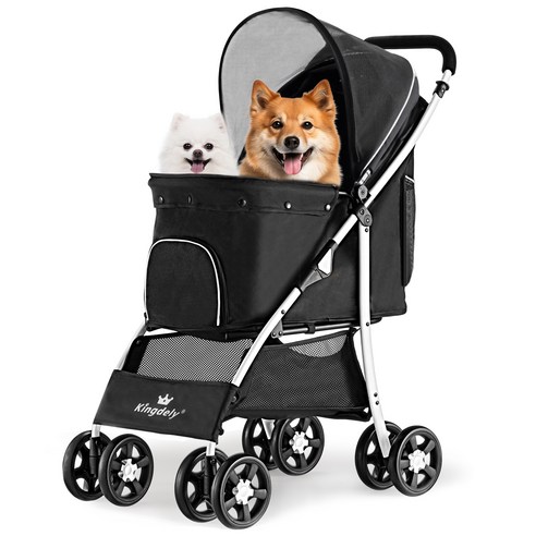 펫킹더리 반려동물 4륜 접이식 고양이 강아지 유모차 PC01, PC01N-네이비, 1개