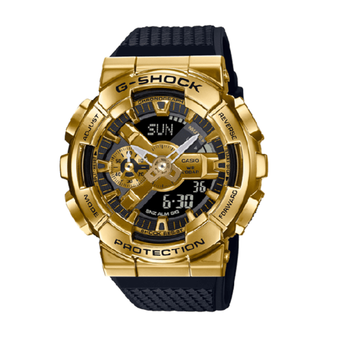 [지샥 G-SHOCK] GM-110G-1A9DR 메탈릭 흑금 골드 포인트 시계