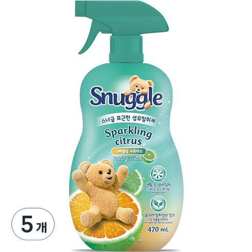 스너글 포근한 섬유 탈취제, 470ml, 5개, 스파클링 시트러스
