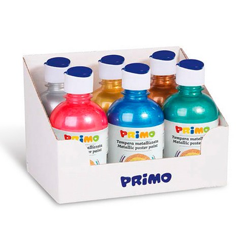 [코리아스퀘어] 종이나라 프리모 템페라물감 300ml 6색 메탈물감세트 대용량