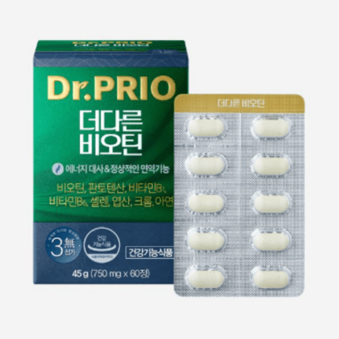 [닥터프리오] 고함량 더다른 비오틴 750mg, 60정, 2개
