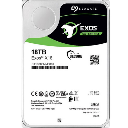 씨게이트 Exos X18 HDD, ST18000NM000J, 18TB
