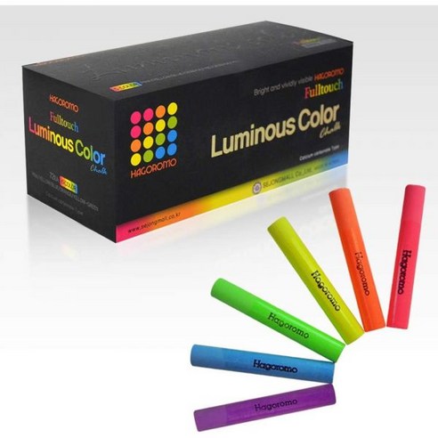 Hagoromo 하고로모 풀터치 야광 분필 1박스 무독성 더스트리스 72Pcs/5컬러 믹스, 6 Color Mix