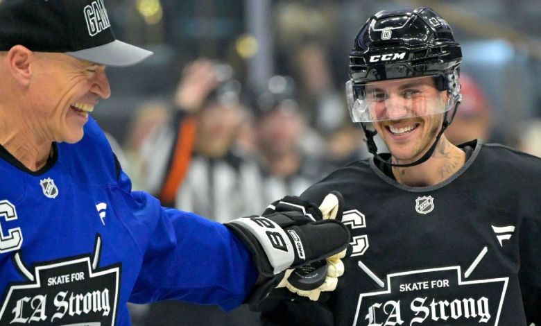 Bieber, Roenick skate in benefit for L.A. fire relief fund Bieber, Roenick skate in benefit for L.A. fire relief fund