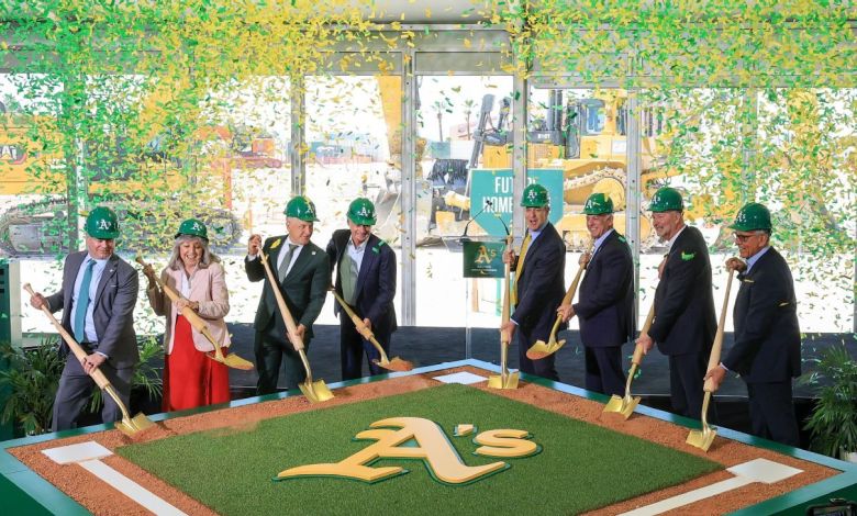 Athletics celebrate groundbreaking of .75B Vegas stadium Athletics celebrate groundbreaking of .75B Vegas stadium
