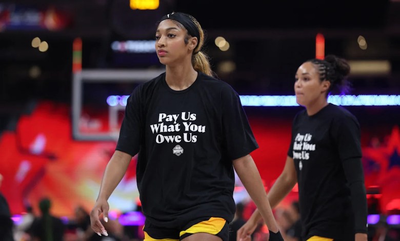 WNBA players take court at All-Star Game in warm-up shirts with message: ‘Pay Us What You Owe Us’ WNBA players take court at All-Star Game in warm-up shirts with message: ‘Pay Us What You Owe Us’