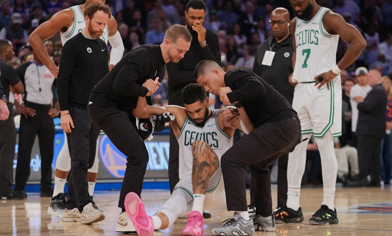 ‘I’ve got no words right now:’ Celtics reeling in aftermath of Jayson Tatum injury but vow to be ready for Game 5 ‘I’ve got no words right now:’ Celtics reeling in aftermath of Jayson Tatum injury but vow to be ready for Game 5