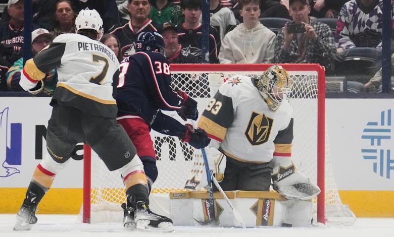 Adin Hill makes 27 saves and Vegas Golden Knights beat the Columbus Blue Jackets 4-0 Adin Hill makes 27 saves and Vegas Golden Knights beat the Columbus Blue Jackets 4-0