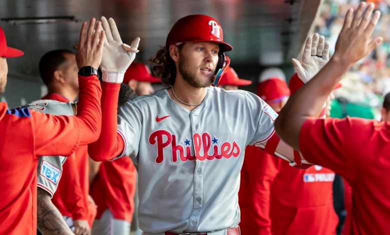 Schwarber hits 18th homer, go-ahead double as Phils win 9th in row and extend A’s slide to 11 games Schwarber hits 18th homer, go-ahead double as Phils win 9th in row and extend A’s slide to 11 games