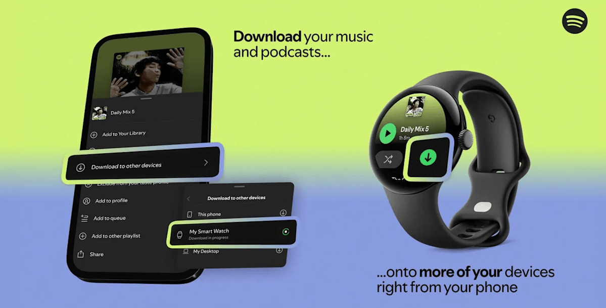 Spotify is adding the ability to remotely download playlists to secondary devices Spotify is adding the ability to remotely download playlists to secondary devices