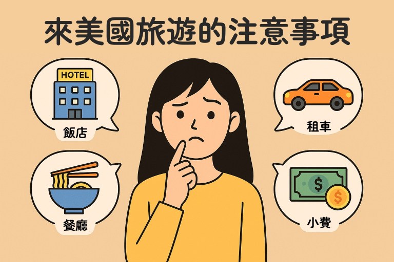 來美國旅遊前一定要知道的注意事項(治安/小費/租車) 來美國旅遊前一定要知道的注意事項(治安/小費/租車)