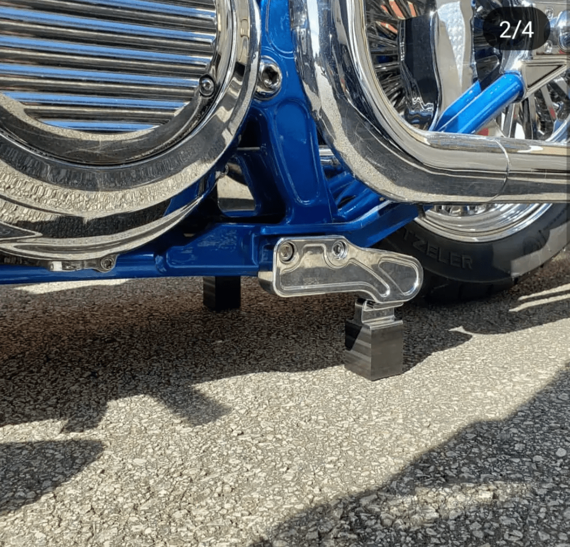 AFK Gen 2 Electric Center Stand for Softails, 1986-2017, Stock Swingarm (Chrome)