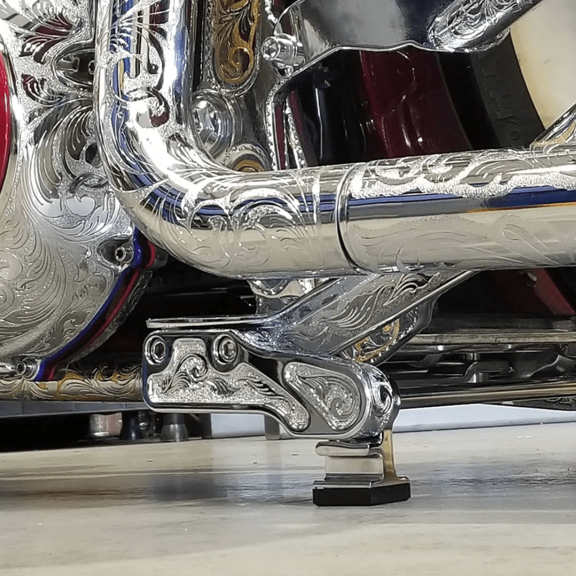 AFK Gen 2 Electric Center Stand for Softails, 1986-2017, Stock Swingarm (Chrome)