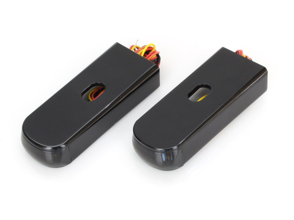 Alloy Art Strut Light Kit with Red Run/Brake & Amber Turn Signal – Black. Fits Dyna 2006-2017.