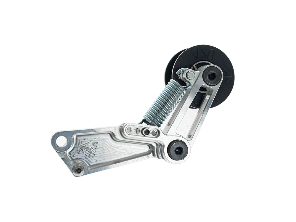 Alloy Art Spreading Eagle Rear Chain Tensioner – Black. Fits Softail 2018up
