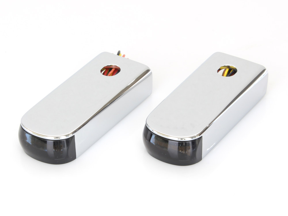 Alloy Art Strut Light Kit with Red Run/Brake & Amber Turn Signal – Chrome. Fits Softail 1984-2017.