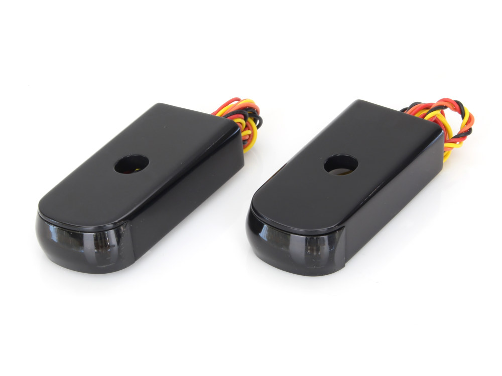 Alloy Art Strut Light Kit with Red Run/Brake & Amber Turn Signal – Black. Fits Softail Slim & Street Bob 2018up & Standard 2020up.