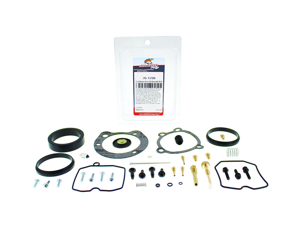 All Balls Racing CV Carburetor Rebuild Kit. Fits Big Twin 1990-2006 & Sportster 1988-2006.