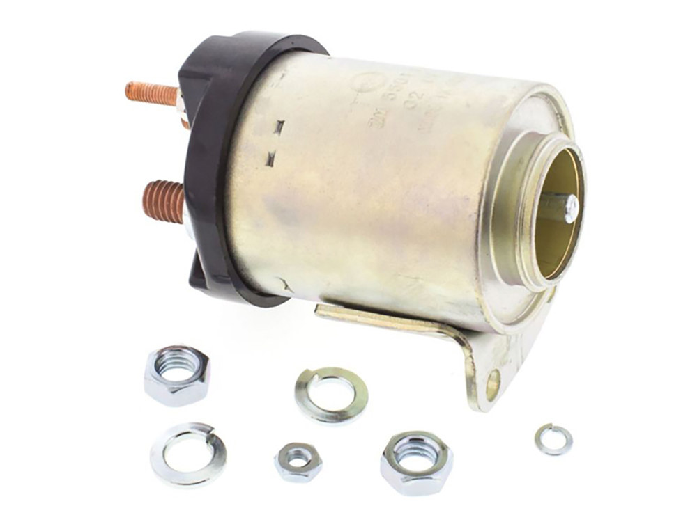All Balls Racing Starter Solenoid – Zinc. Fits 4Spd Big Twin 1965-1986, Softail 1984-1988 & Sportster 1967-1980.