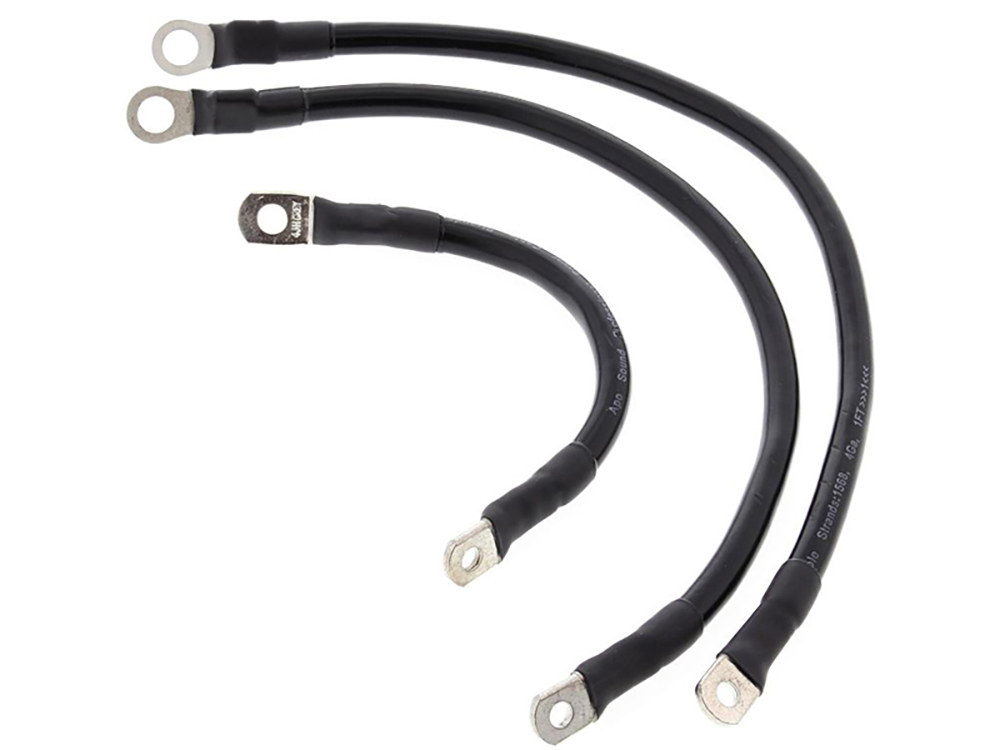 All Balls Racing Battery Cable Kit – Black. Fits Softail 1984-1988.