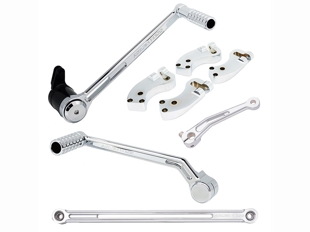 Arlen Ness +3in. Extended Reach Foot Control Kit – Chrome. Fits Touring 2008up