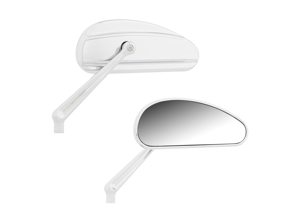 Arlen Ness DownDraft Mirrors – Chrome. Left and Right Set.