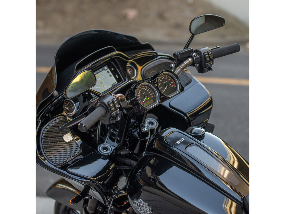 Arlen Ness 10in. Method Kickback Risers & Gauge Bezel- Black. Fits Road Glide 2015-2023