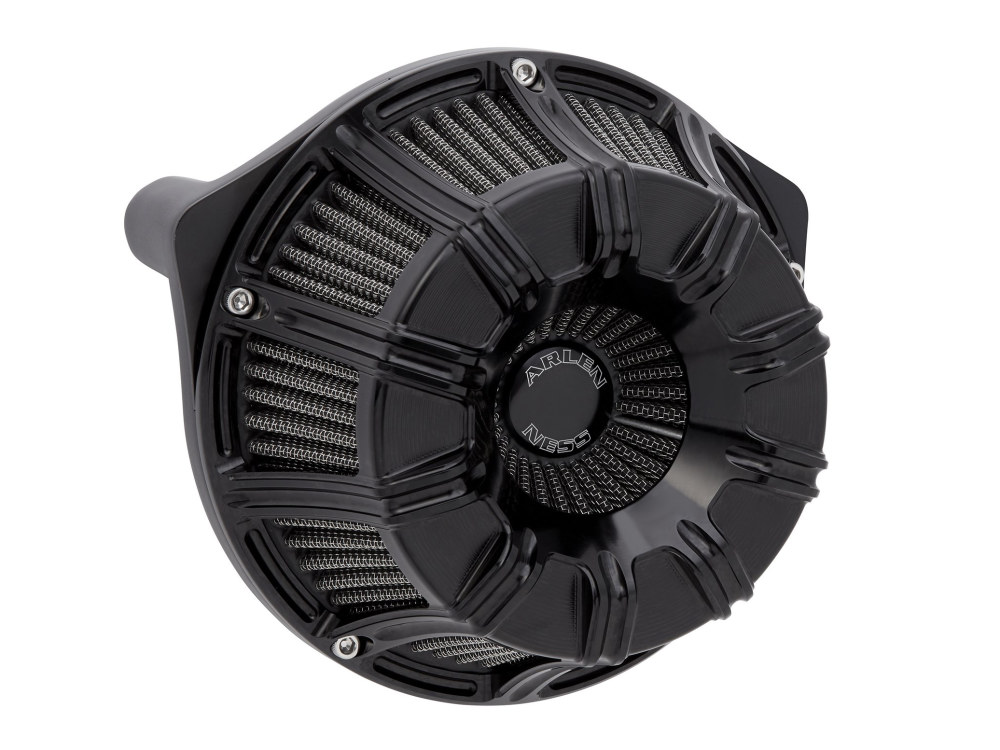 Arlen Ness 10-Gauge Air Cleaner Kit – Black. Fits Softail 2000-2015, Dyna 1999-2017, Touring 1999-2007 with CV Carb or Cable Operated Delphi EFI
