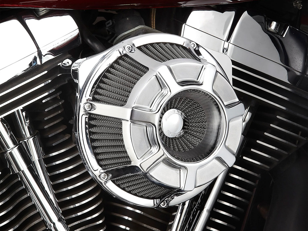 Arlen Ness Beveled Air Cleaner Kit – Chrome. Fits CVO Touring 2023up, Street Glide & Road Glide 2024up, Touring 2025up & Softail 2025up