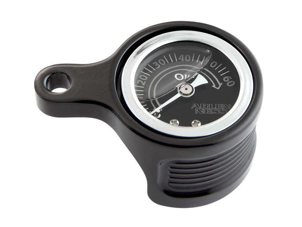 Arlen Ness Method Oil Pressure Gauge – Black. Fits Milwaukee-Eight 2017up.