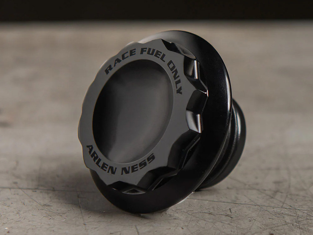 Arlen Ness 12 Point, Right Hand Vented Screw-In Fuel Cap – Black. Fits H-D Big Twin 1996up & Sportster 1996-2021