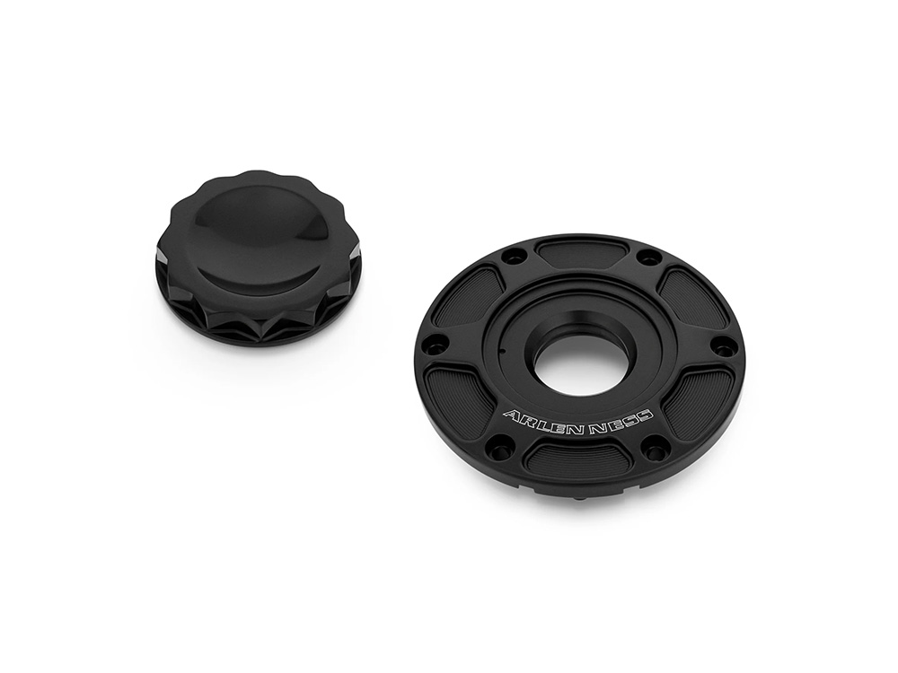Arlen Ness 12 Point, Pop-Up Fuel Cap – Black. Fits CVO Touring 2023up, Street Glide & Road Glide 2024up, Touring 2025up