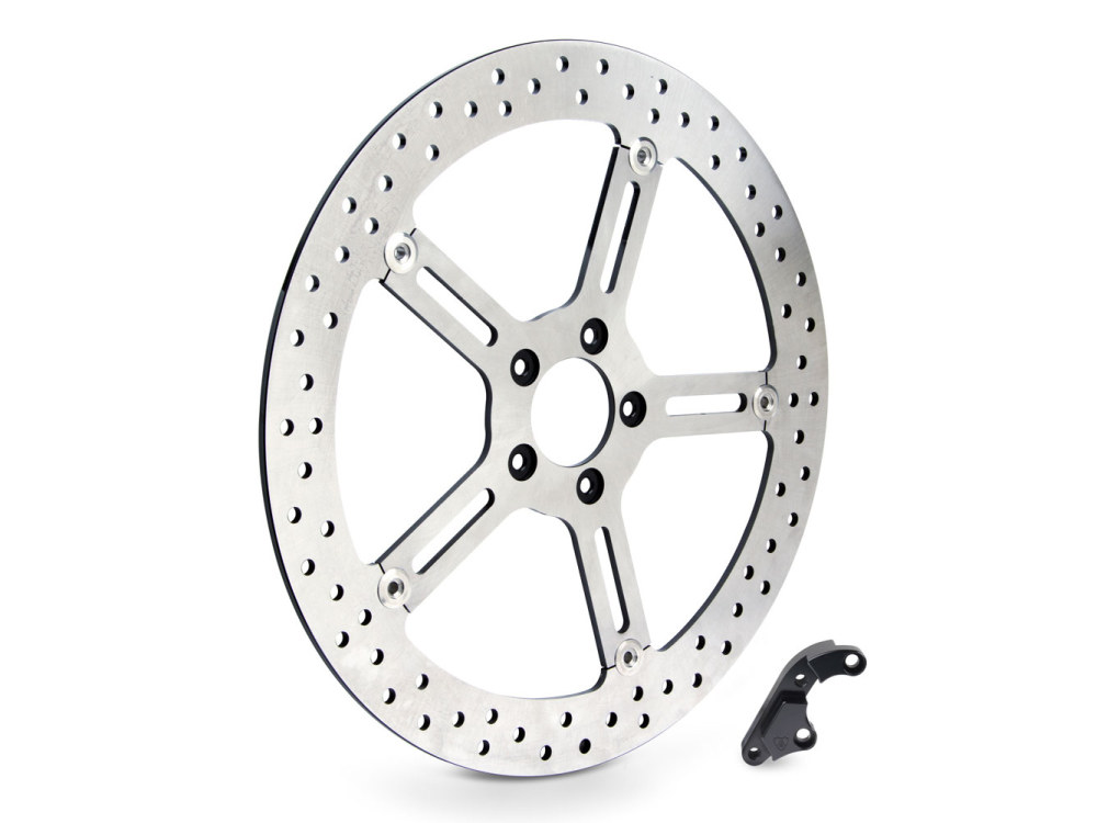 Arlen Ness 15in. Left Hand Front Big Brake Disc Rotor. Fits Softail 2000-2014 & Dyna 2000-2005