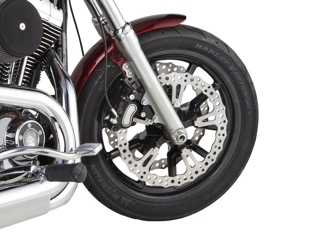 Arlen Ness 15in. Right Hand Front Jagged Big Brake Disc Rotor. Fits Dyna 2006-2017 with OEM Cast Wheel.