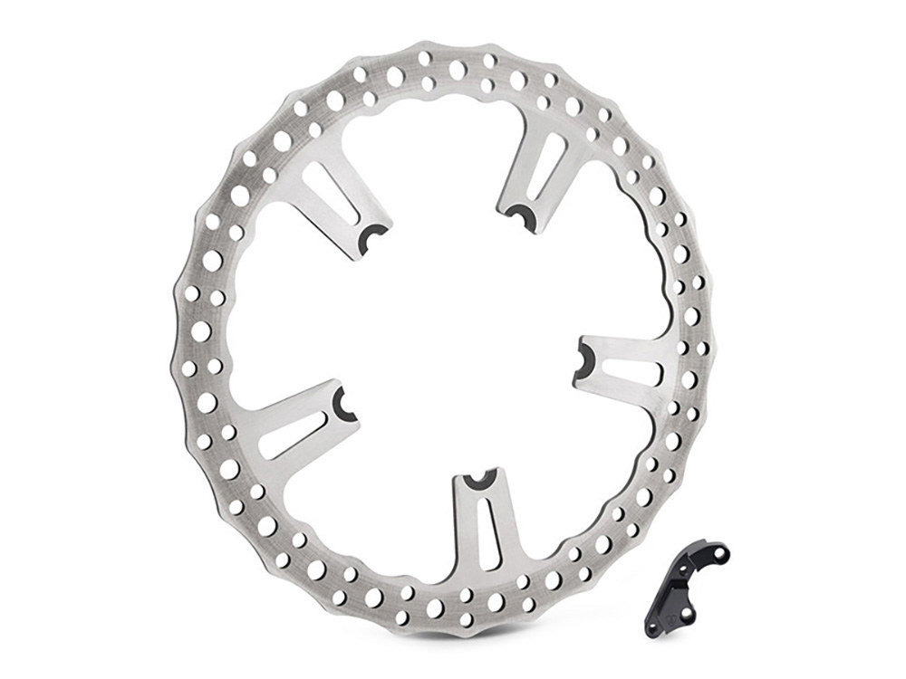 Arlen Ness 15in. Right Hand Front Jagged Big Brake Disc Rotor. Fits Dyna 2006-2017 with OEM Cast Wheel.