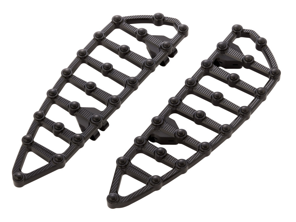 Arlen Ness MX Front Floorboards – Black. Fits Touring 1980up, FL Softail 1986-2017 & Dyna Switchback 2012-2016
