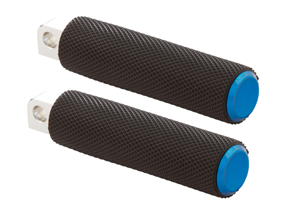 Arlen Ness Knurled Fusion Footpegs – Blue. Fits H-D.