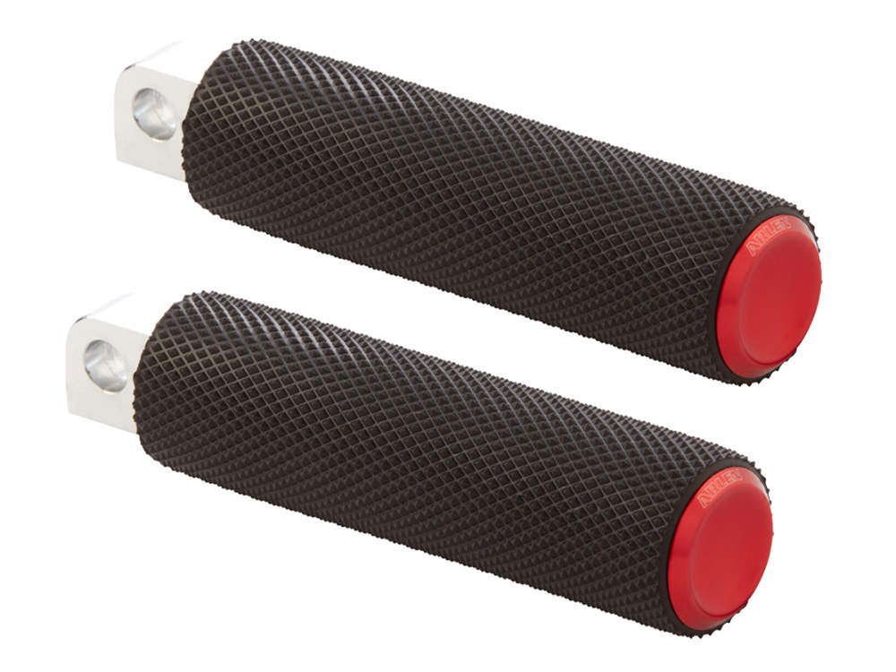 Arlen Ness Knurled Fusion Footpegs – Red. Fits H-D.
