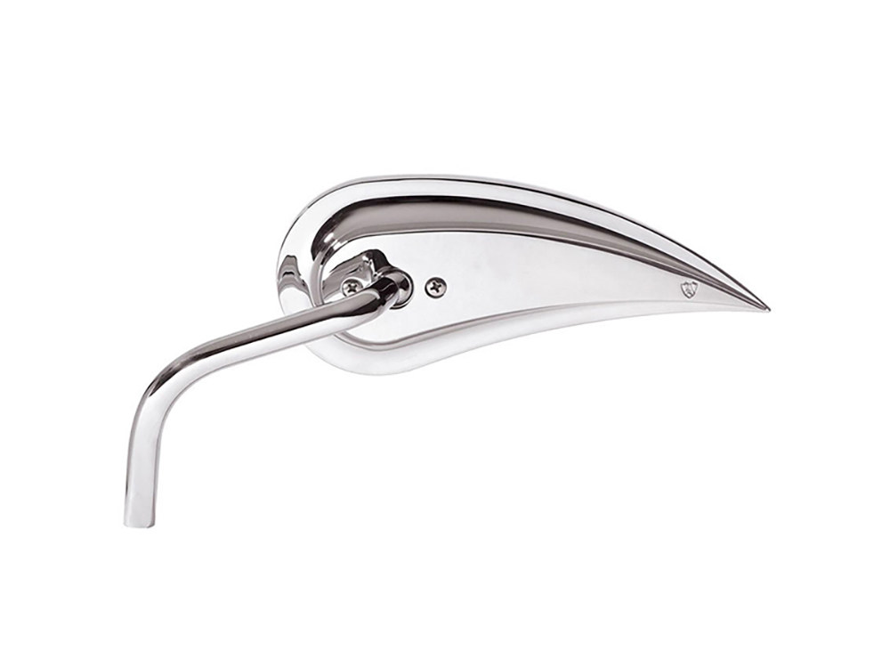 Arlen Ness Rad III Teardrop Mirror with Steel Stem – Chrome. Fits Left.