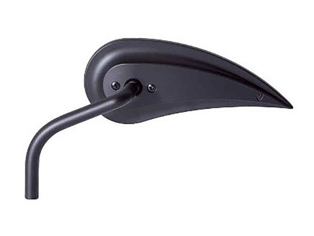 Arlen Ness Rad III Teardrop Mirror with Steel Stem – Black. Fits Left.