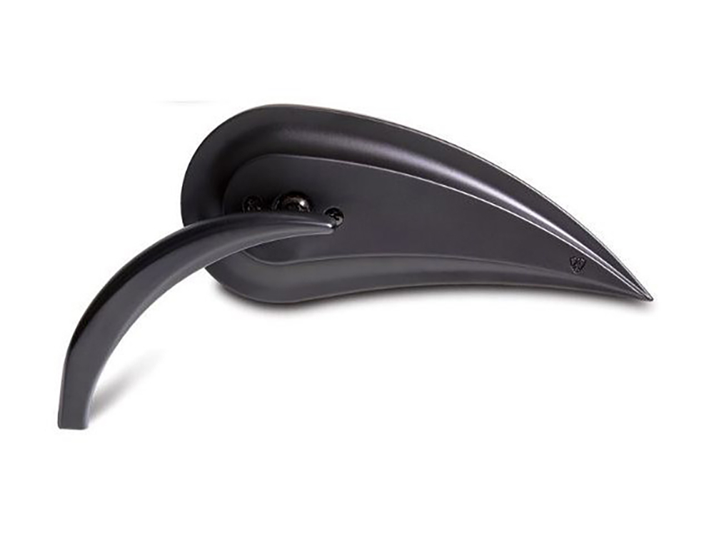 Arlen Ness Rad III Teardrop Mirror with Die-Cast Stem – Black. Fits Left.