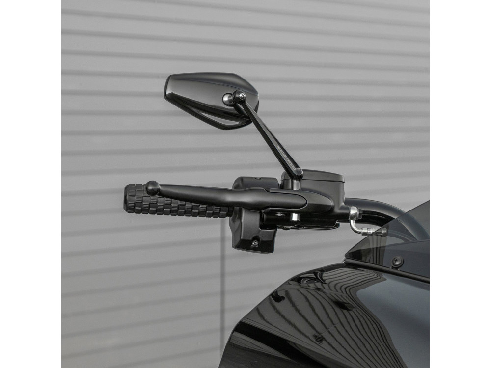 Arlen Ness Mini Stocker Forged Mirror – Black. Fits Left.